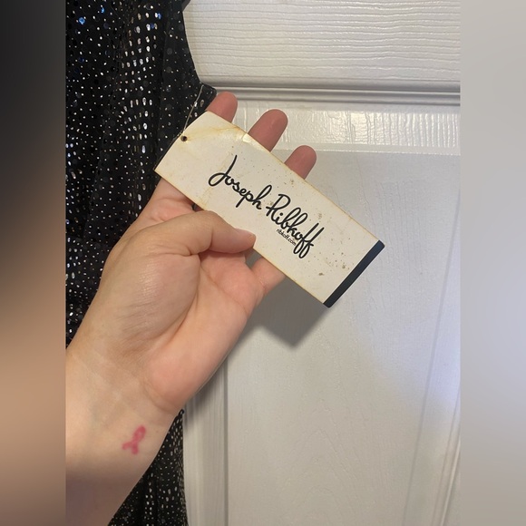 Joseph Ribkoff Black & Silver Metallic Maxi Gown – Size 10 – Made in Canada - Picture 6 of 10